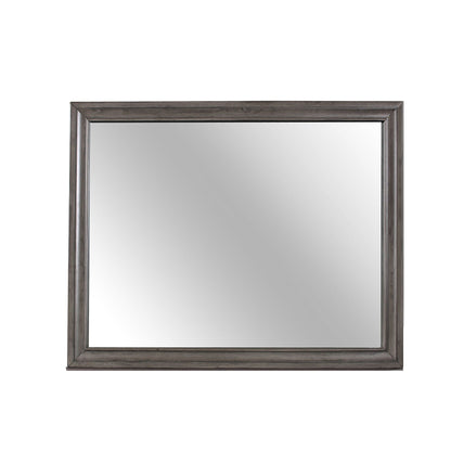 Ryder Gray Sparkle Wall Mirror with beveled glass, dark wood frame by HouseOfZazla on Tampa Home & Garden Store