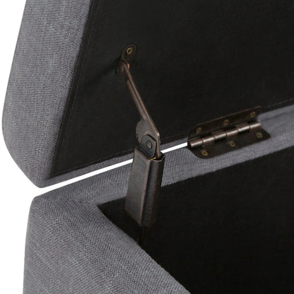 Hamilton Upholstered Storage Ottoman gray fabric with hinge by Unique Piece Furniture on Tampa Home & Garden Store