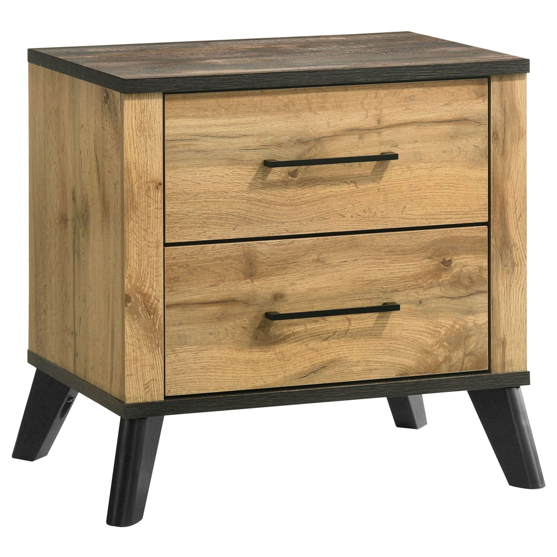 Georgina 4 Piece Queen Bedroom Set by HouseOfZazla, natural wood with black trim on Tampa Home & Garden Store