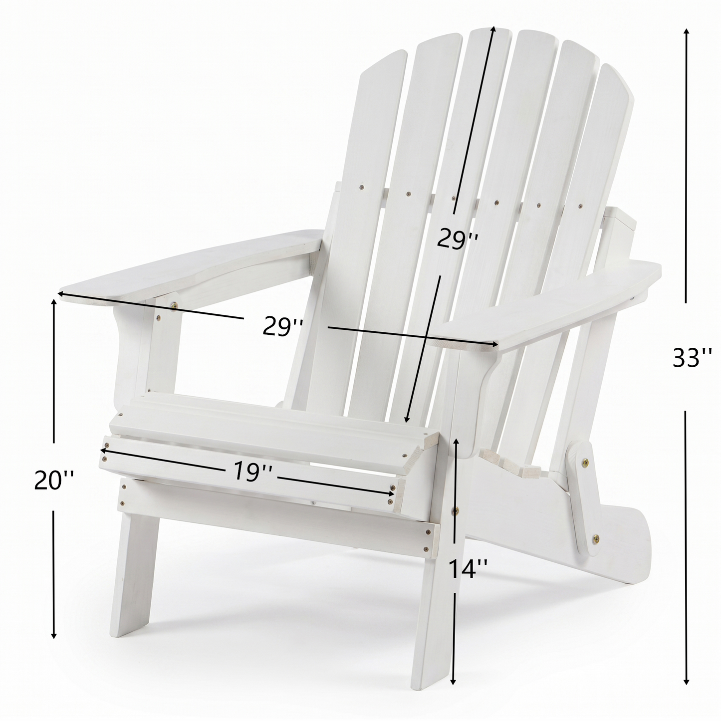 Oversize Wooden Folding Adirondack Patio Chair