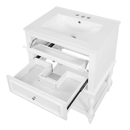 Bathroom Vanity Sink and Two Drawers Storage