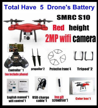 SMRC S10 red quadcopter drone with 2MP WiFi camera FPV includes controller on Tampa Home & Garden Store