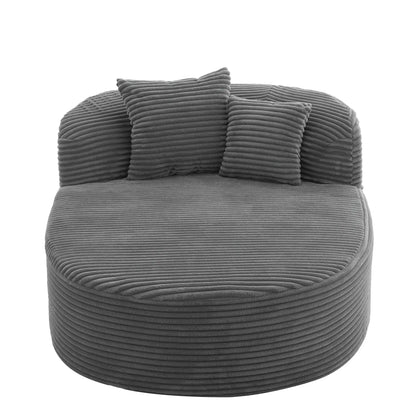 Modern chaise lounge with ribbed gray upholstery and plush supportive pillows on Tampa Home & Garden Store