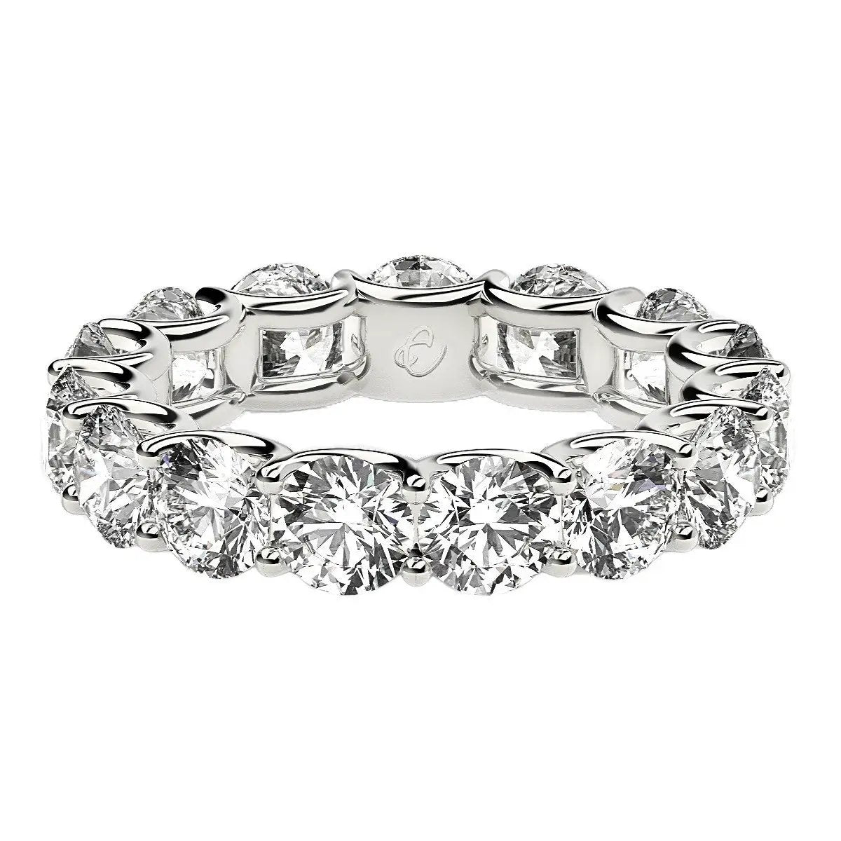 Round-cut lab-grown diamond eternity ring in 14k white gold 5 ctw Bids.com on Tampa Home & Garden Store