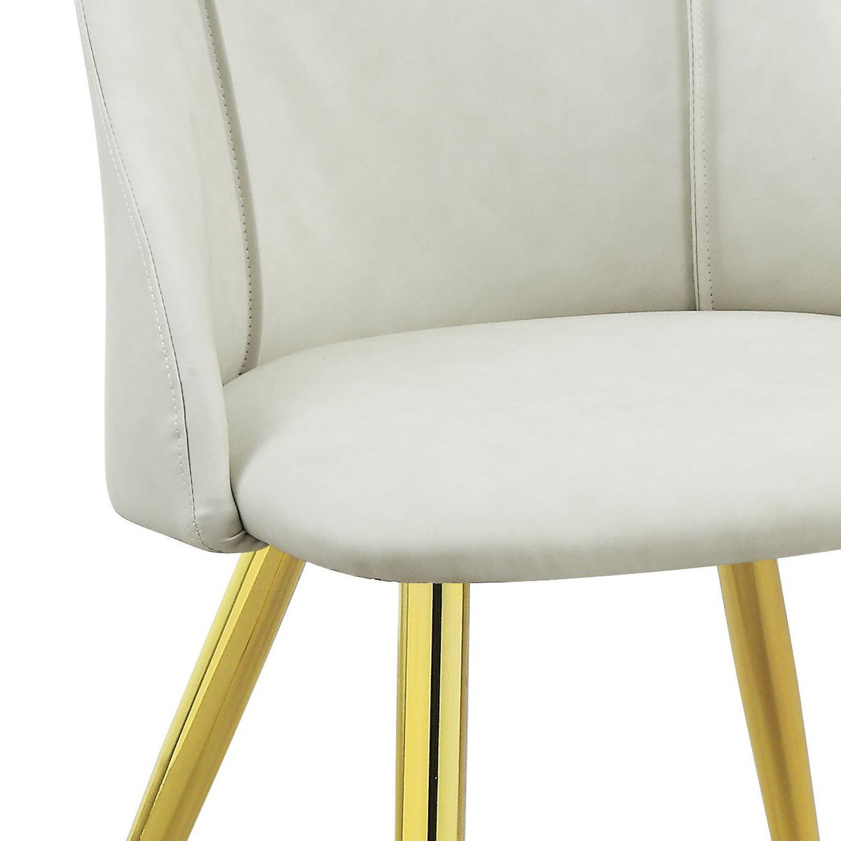 White synthetic leather side chair set of 2 with chrome legs, padded seat on Tampa Home & Garden Store
