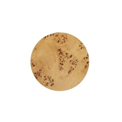 Nebula 22in Accent Side Table burl wood round top warm brown by HouseOfZazla on Tampa Home & Garden Store on Tampa Home & Garden Store