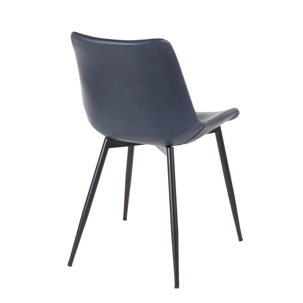 HouseOfZazla Contemporary Chair Set in dark blue upholstery with seams and black legs on Tampa Home & Garden Store