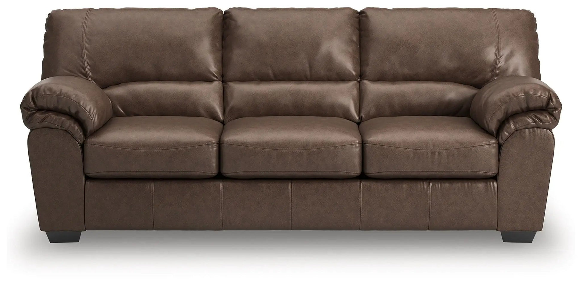 WillowBend stationary sofa brown leather with rolled arms, 3-seat, Unique Piece Furniture on Tampa Home & Garden Store