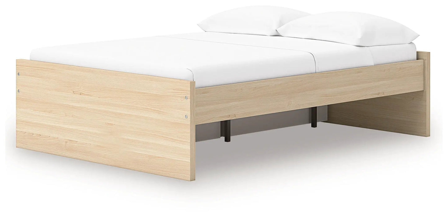 Onita Platform Bed storage bed in light oak wood with low-profile frame on Tampa Home & Garden Store