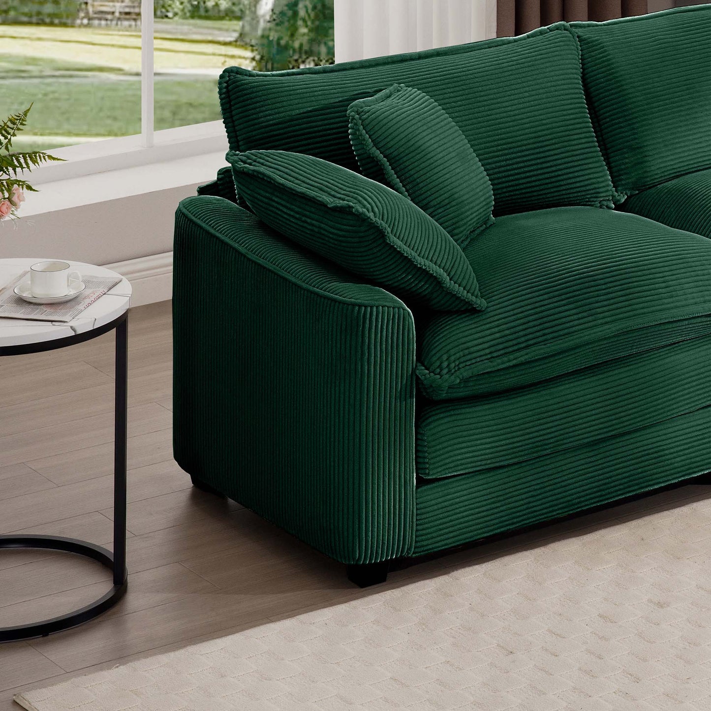 Classic Modern Deep Seat Chair and Footstool Set