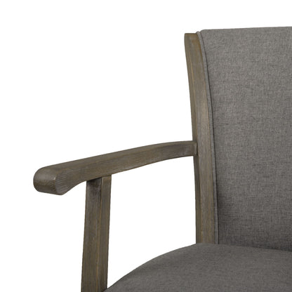 Williams Swivel Bar Stool with Armrests, solid hardwood frame in weathered gray fabric upholstery on Tampa Home & Garden Store