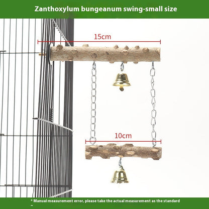 Parrot Solid Wood Swing Toy with two rods, bells, and metal chains by Sell My Stuff Swings on Tampa Home & Garden Store