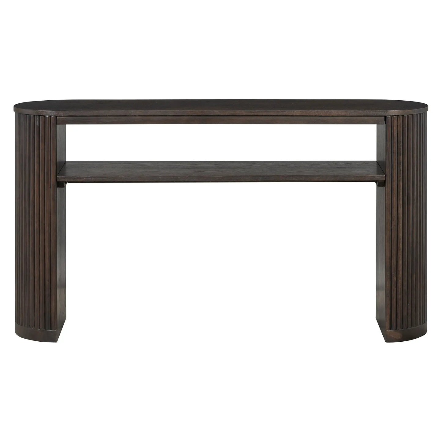 Console Table With Fluted Legs and Open Shelf
