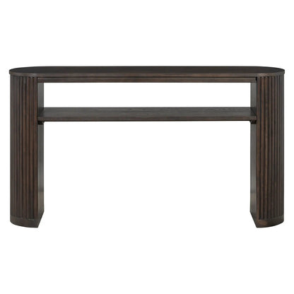 Console Table With Fluted Legs and Open Shelf