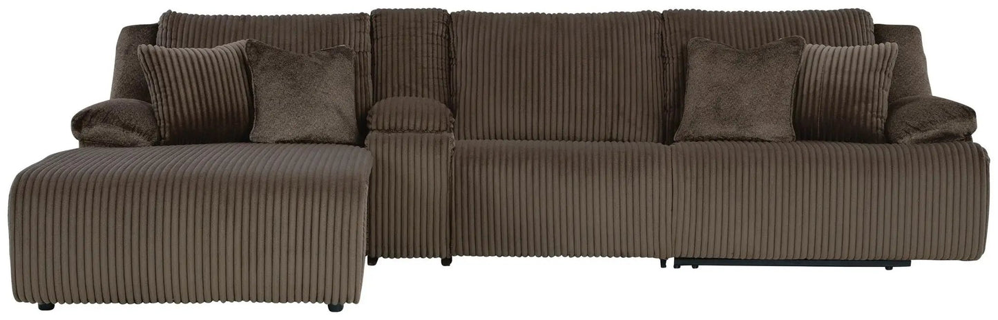 Top Tier Corduroy Reclining Sectional with Chaise