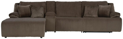 Top Tier Corduroy Reclining Sectional with Chaise