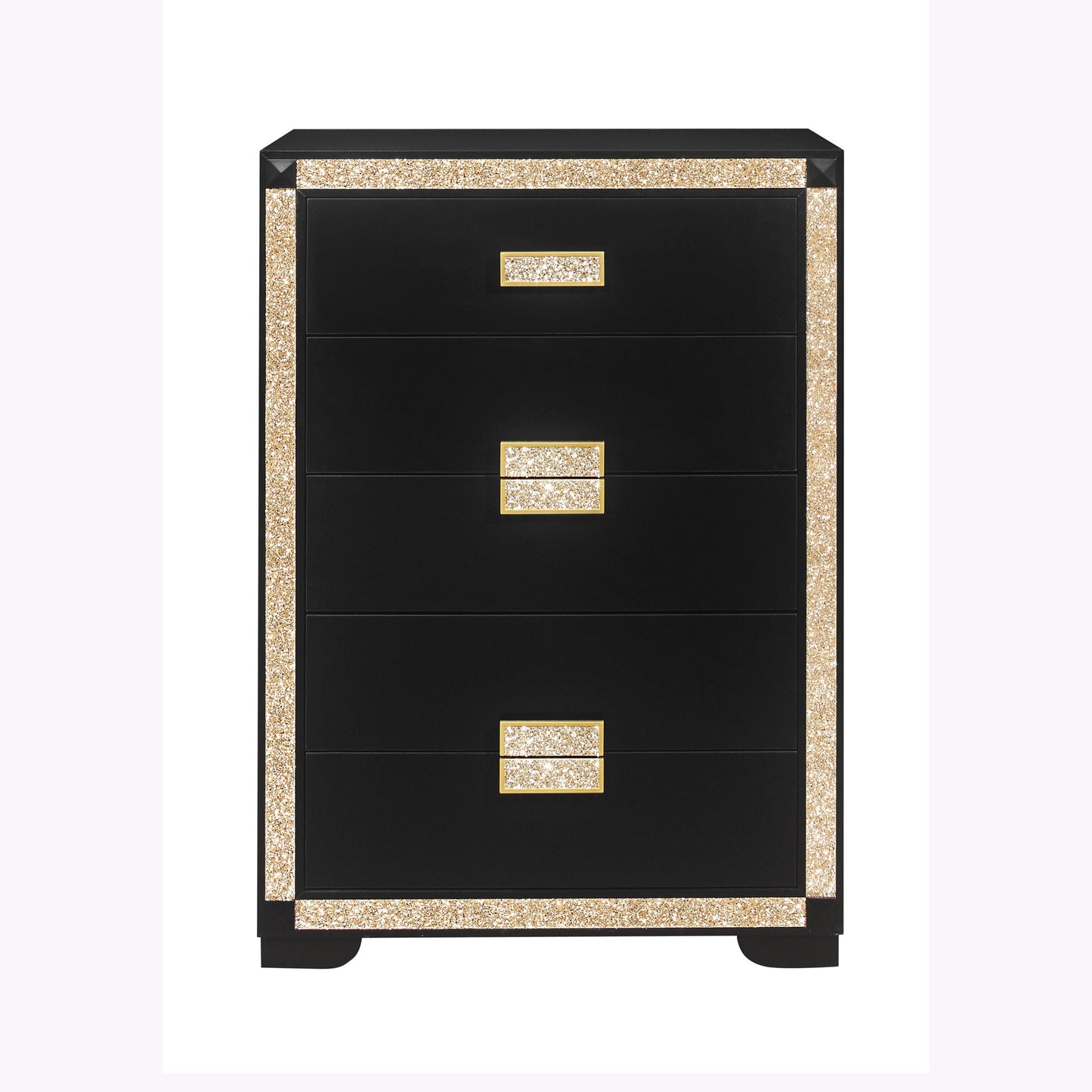 Black Chest With Glitter Detail And Bar Handle