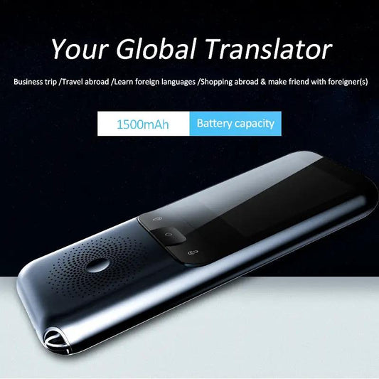 T11 Intelligent Voice Translator device dark blue touchscreen speaker grille 1500mAh battery on Tampa Home & Garden Store