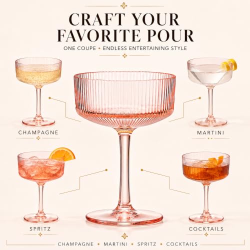 Madrid Acrylic Champagne Coupe Glassware Set of 6