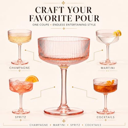 Madrid Acrylic Champagne Coupe Glassware Set of 6