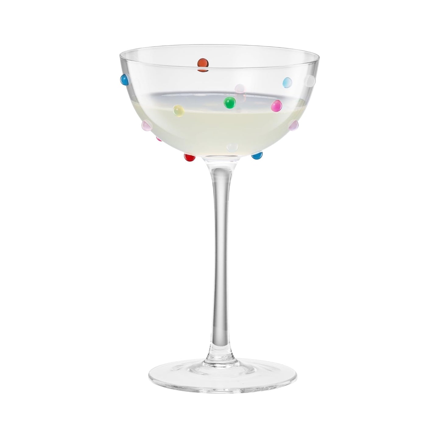 Vibrant Confetti Coupe Glasses and Cocktail Set