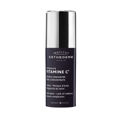 Face serum Esthederm Intensive Vitamin C bottle with dark purple label and silver cap on Tampa Home & Garden Store