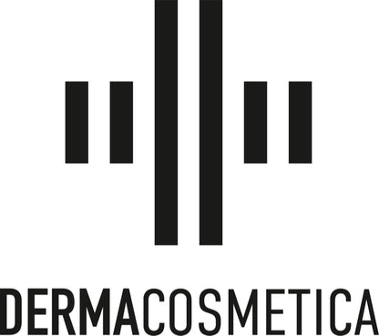 Dermacosmetica logo with black vertical bars on white background on Tampa Home & Garden Store