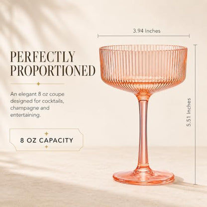 Madrid Acrylic Champagne Coupe Glasses Set of 8