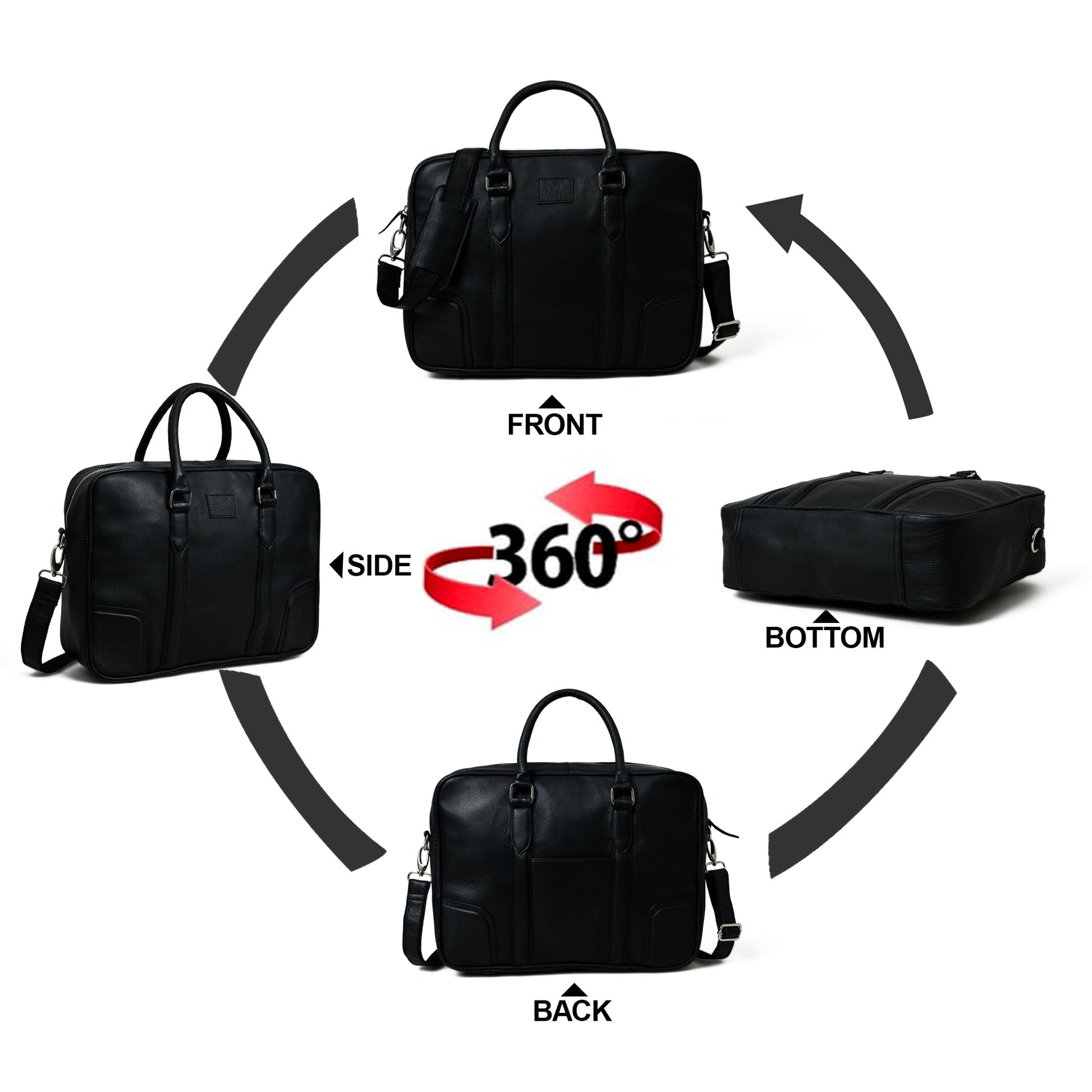Texas Black Leather Briefcase - Tampa Home & Garden Store