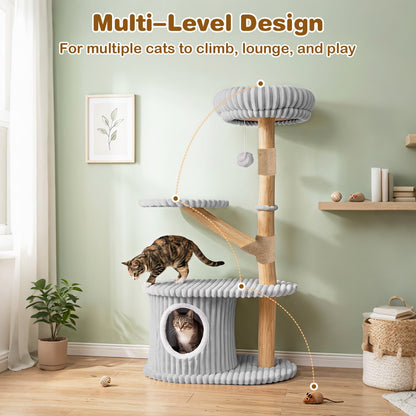 41-Inch Cat Tower by DirectDeals with real wood branches, gray rope platforms, and a cozy condo on Tampa Home & Garden Store