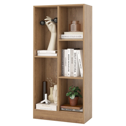 Estantería de suelo de 41 pulgadas con 5 cubos y 2 kits antivuelco-Natural