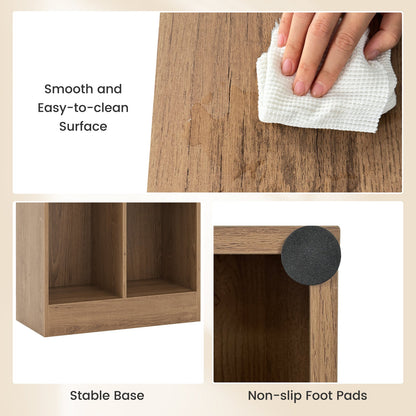 Estantería de suelo de 41 pulgadas con 5 cubos y 2 kits antivuelco-Natural
