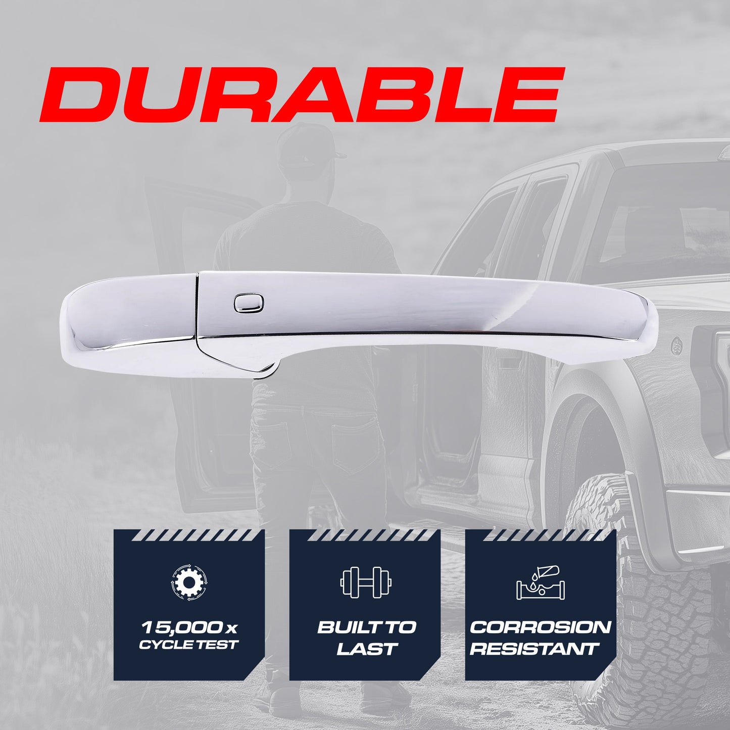 Chrome exterior door handle replacement for Dodge Durango/Jeep Grand Cherokee w/o keyhole on Tampa Home & Garden Store