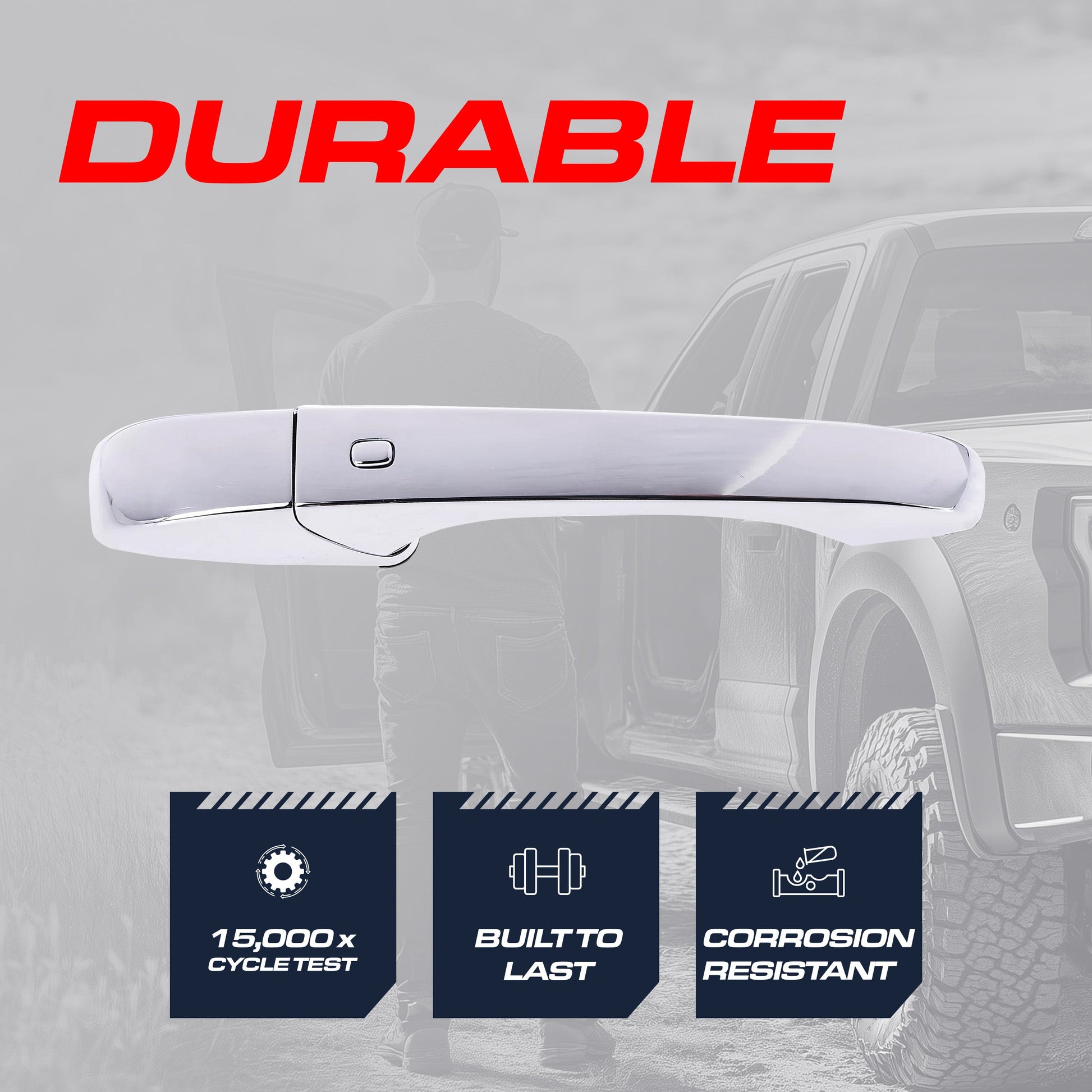 Chrome exterior door handle replacement for Dodge Durango/Jeep Grand Cherokee w/o keyhole on Tampa Home & Garden Store