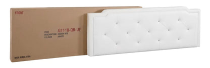 Button tufted upholstered queen bed white with crystal button accents by Unique Piece Furniture on Tampa Home & Garden Store
