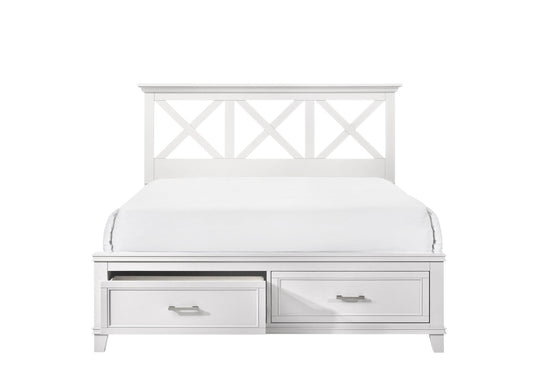 X Ample Storage Bed white platform bed with cross X headboard and drawers HouseOfZazla on Tampa Home & Garden Store
