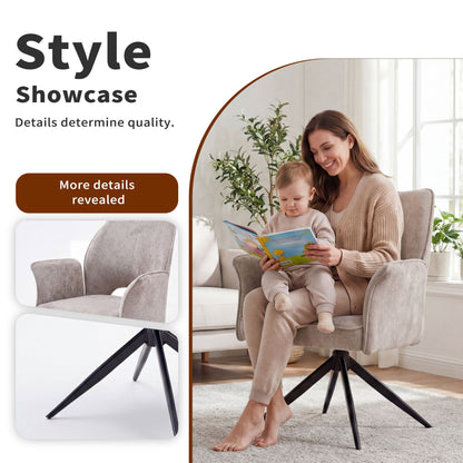 Gray Swivel Dining Chairs With a Soft Cushion Set