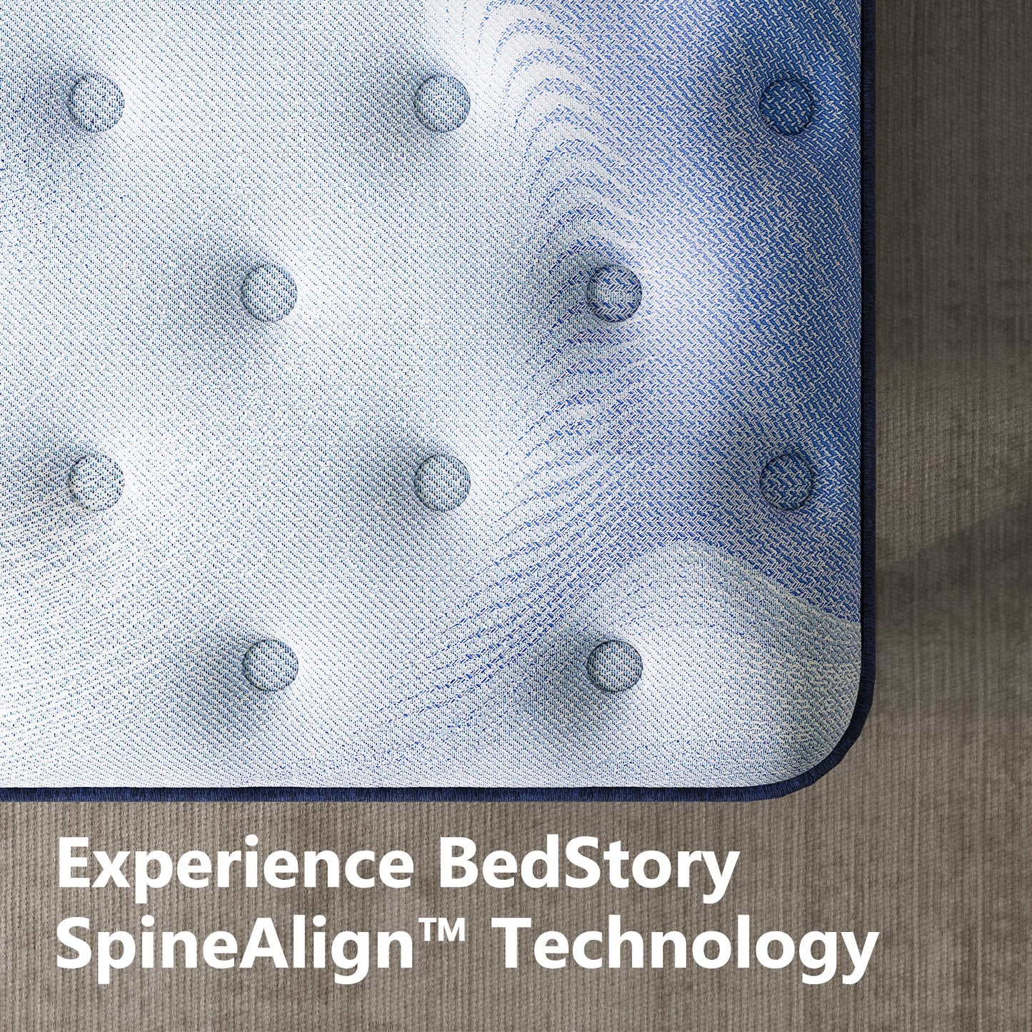 BedStory Spine Align Pro 14 Twin Firm Cooling Hybrid Mattress blue-gray tufted fabric on Tampa Home & Garden Store