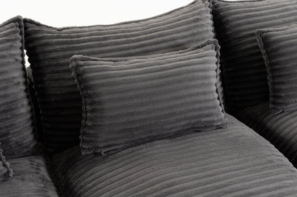 HouseOfZazla 129.8in Cloud Couch modular sectional sofa ribbed cushions on Tampa Home & Garden Store
