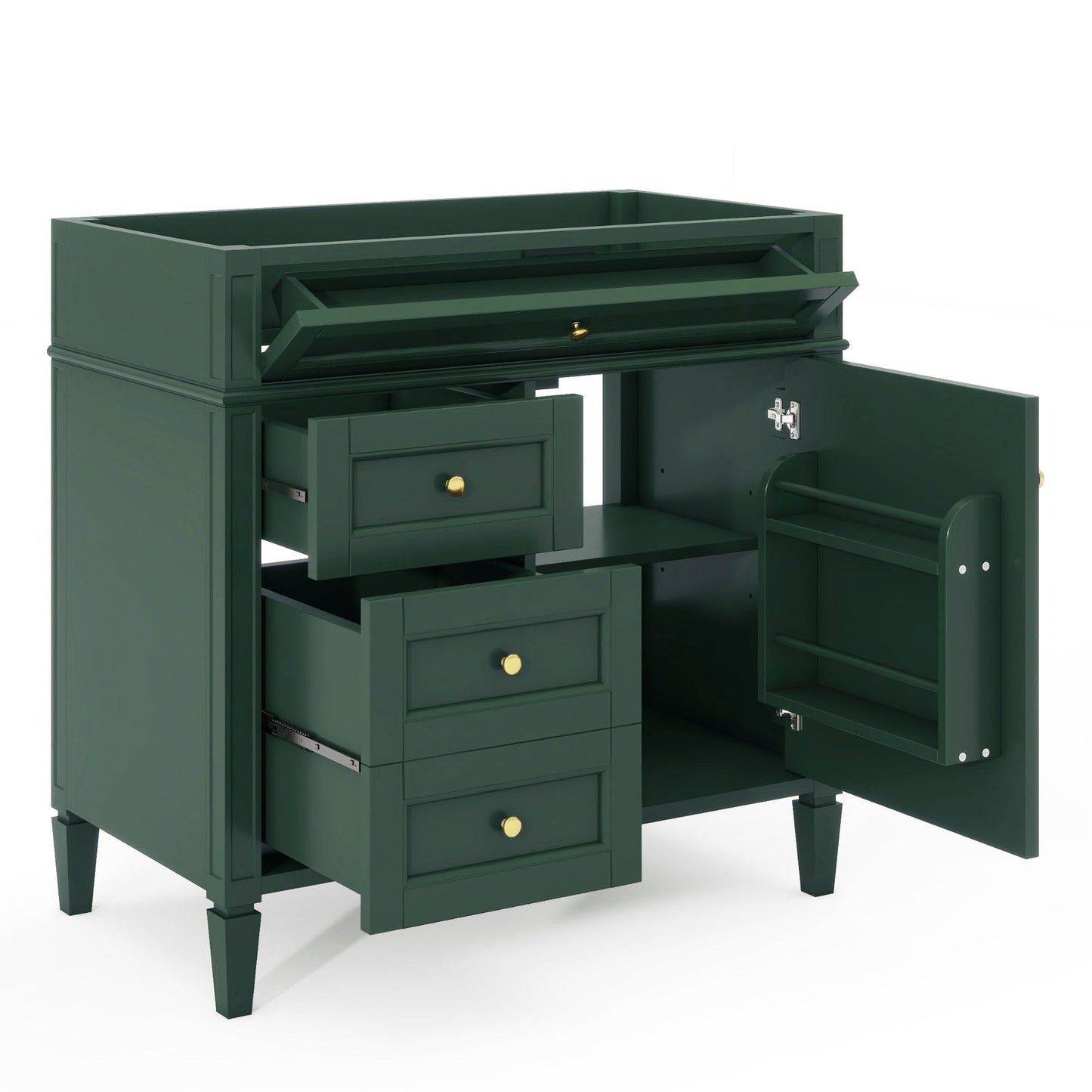 Solid Wood Bathroom Vanity and Two Drawers