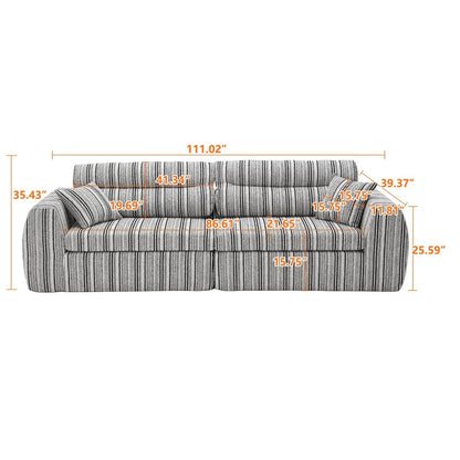 3 seater striped fabric sofa with matching throw pillows by Unique Piece Furniture on Tampa Home & Garden Store