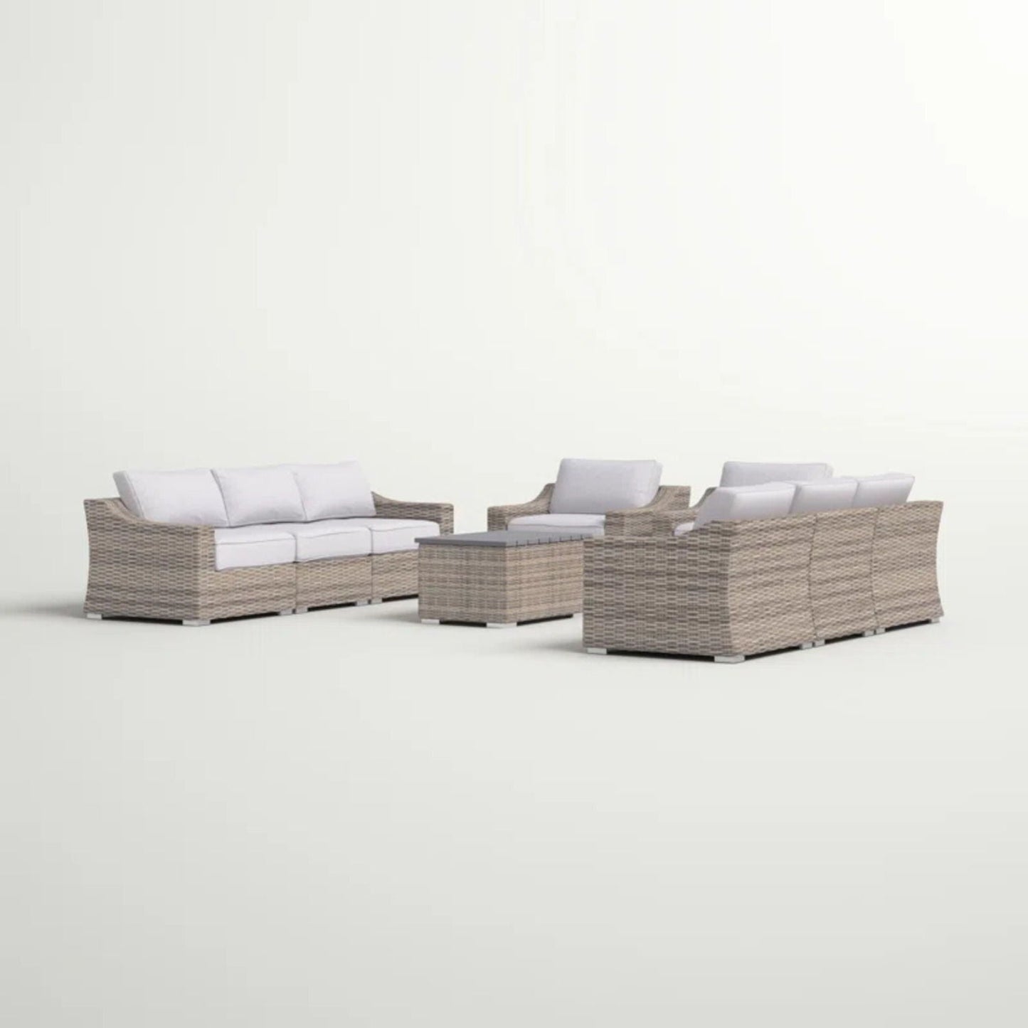 Durable Aluminum Wicker Sofa and Cushions
