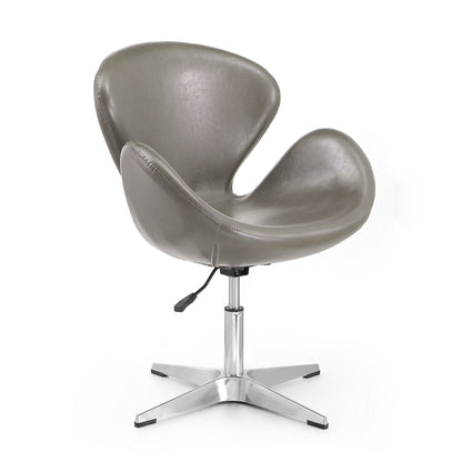 Raspberry Swivel Lounge Chair with 360 rotation, taupe leatherette upholstery, HouseOfZazla base on Tampa Home & Garden Store
