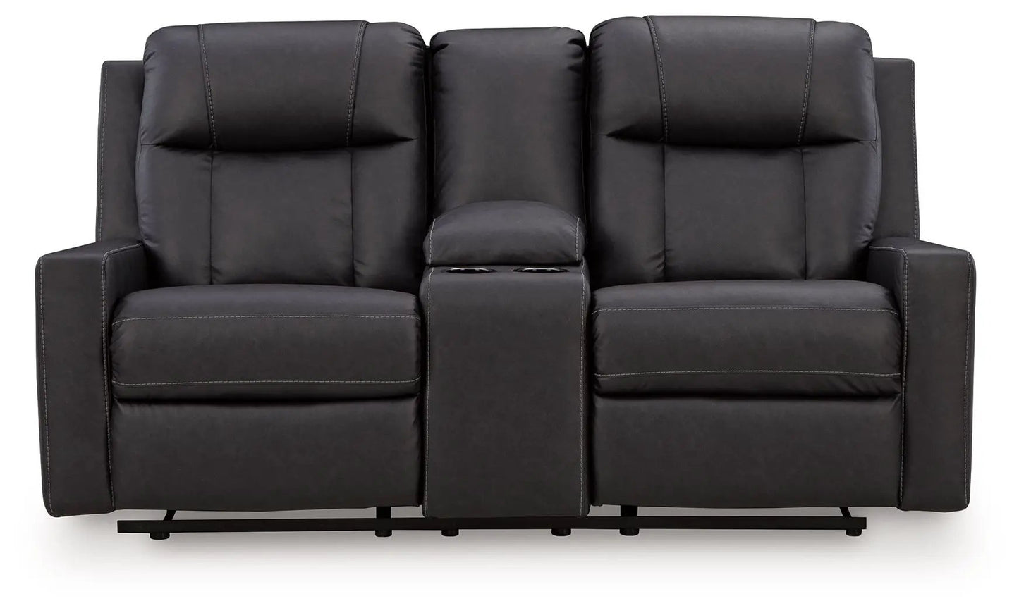 Double Reclining Loveseat With Console Caramel
