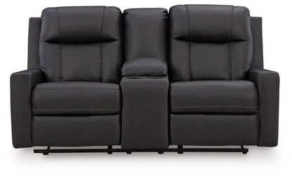 Double Reclining Loveseat With Console Caramel