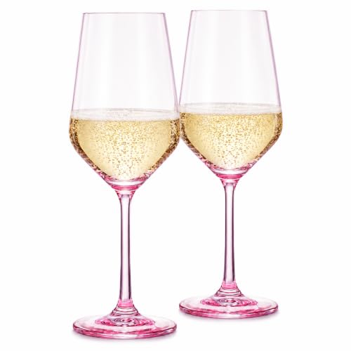 Monet Magenta Stemmed Wine Glasses Set Of Two