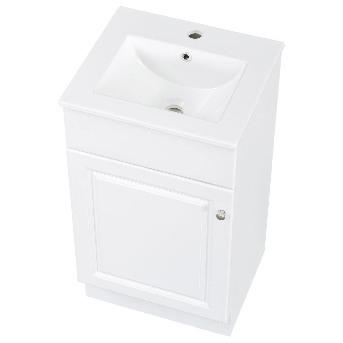 Bathroom vanity with sink in white finish, adjustable shelf, HouseOfZazla on Tampa Home & Garden Store