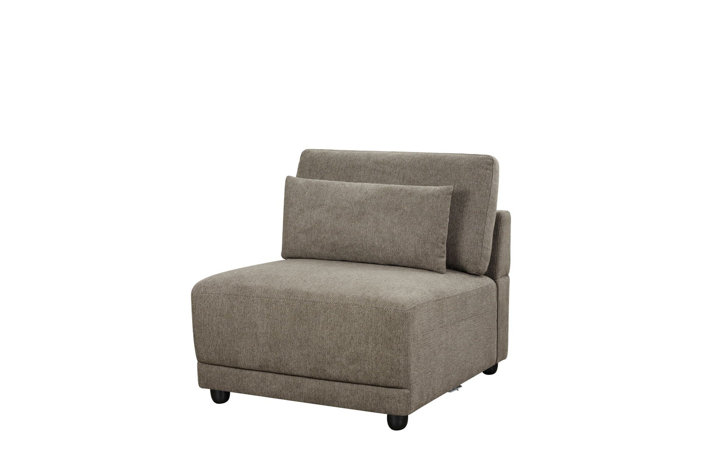 Rylie Modular Sectional Sofa with Toss Pillows in taupe fabric, stationary seating by HouseOfZazla on Tampa Home & Garden Store