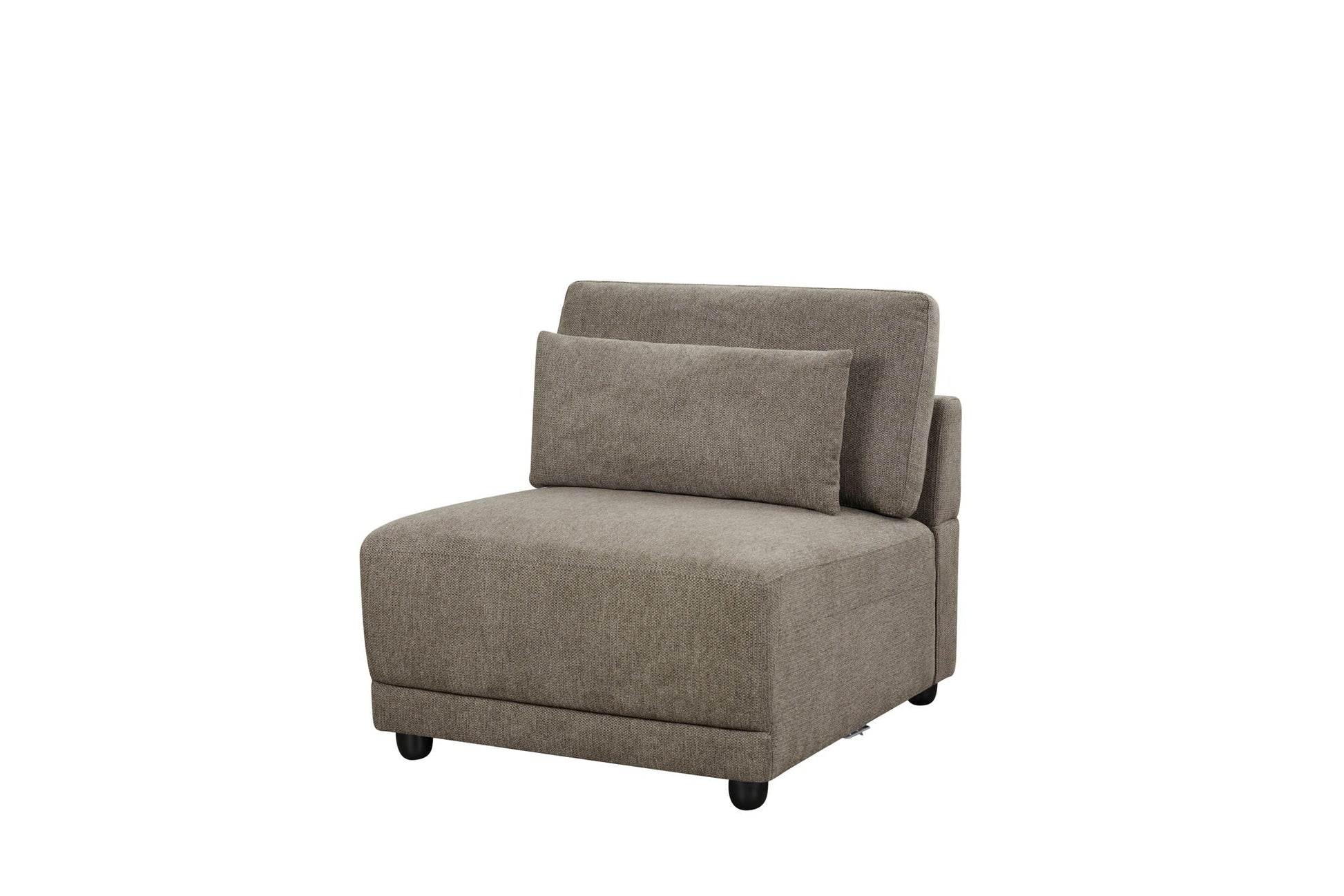 Rylie Modular Sectional Sofa with Toss Pillows in taupe fabric, stationary seating by HouseOfZazla on Tampa Home & Garden Store