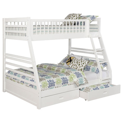 Bunk bed Newhall by HouseOfZazla, white wood with 2 under-bed drawers on Tampa Home & Garden Store